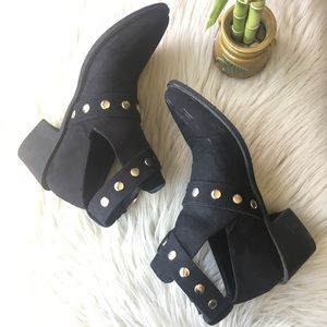 NASTY GAL Faux Suede Black Bootie Size 6